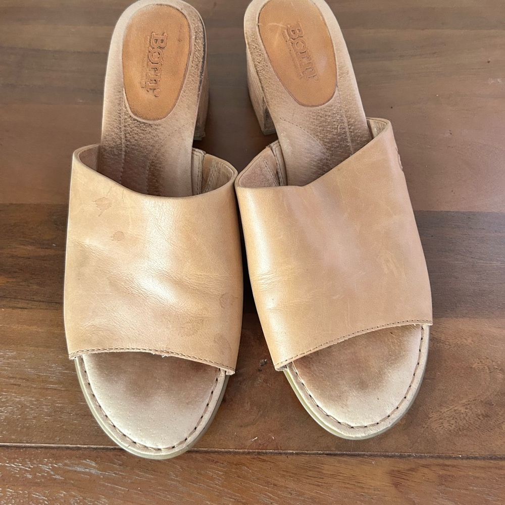 Born Leather Women's Slide Sandals